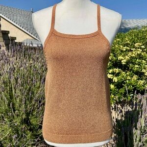 Anthropologie Ribbed Knit Crop Tank Top - Tie Back